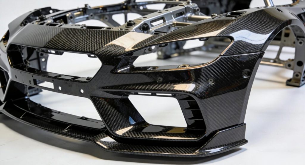 Custom carbon fiber car part made with advanced PA-CF composite