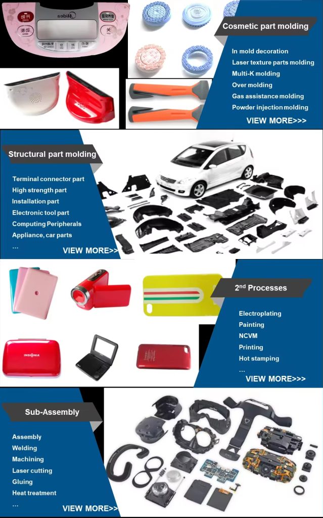 Automotive injection molded plastic component reviewed with mold and dimensional inspection tools