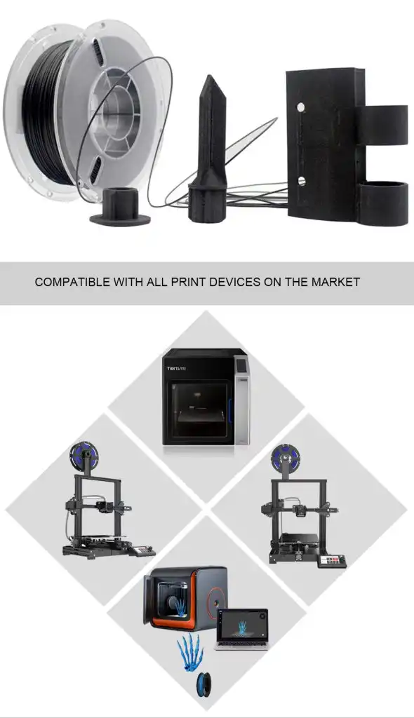 pa6 cf filament carbon fiber reinforced nylon 6 | 1.75mm & 2.85mm | engineering grade 3d printer filament