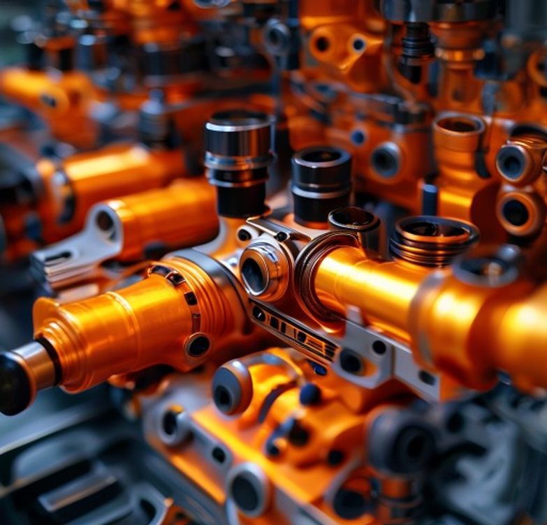 Hot runner injection mold system with heated manifold and nozzles