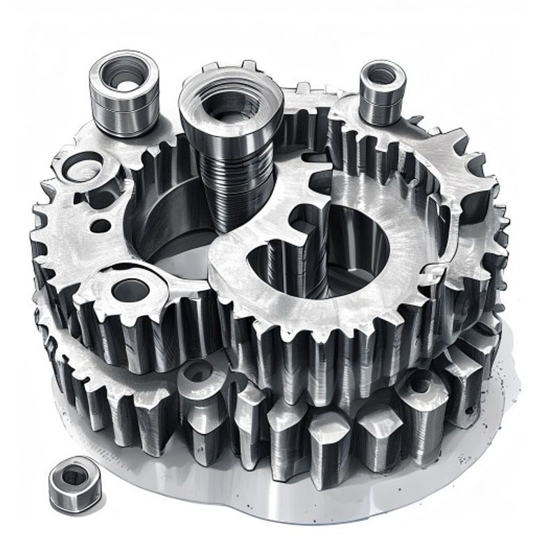 Gear hobbing process showing synchronized hob and blank rotation