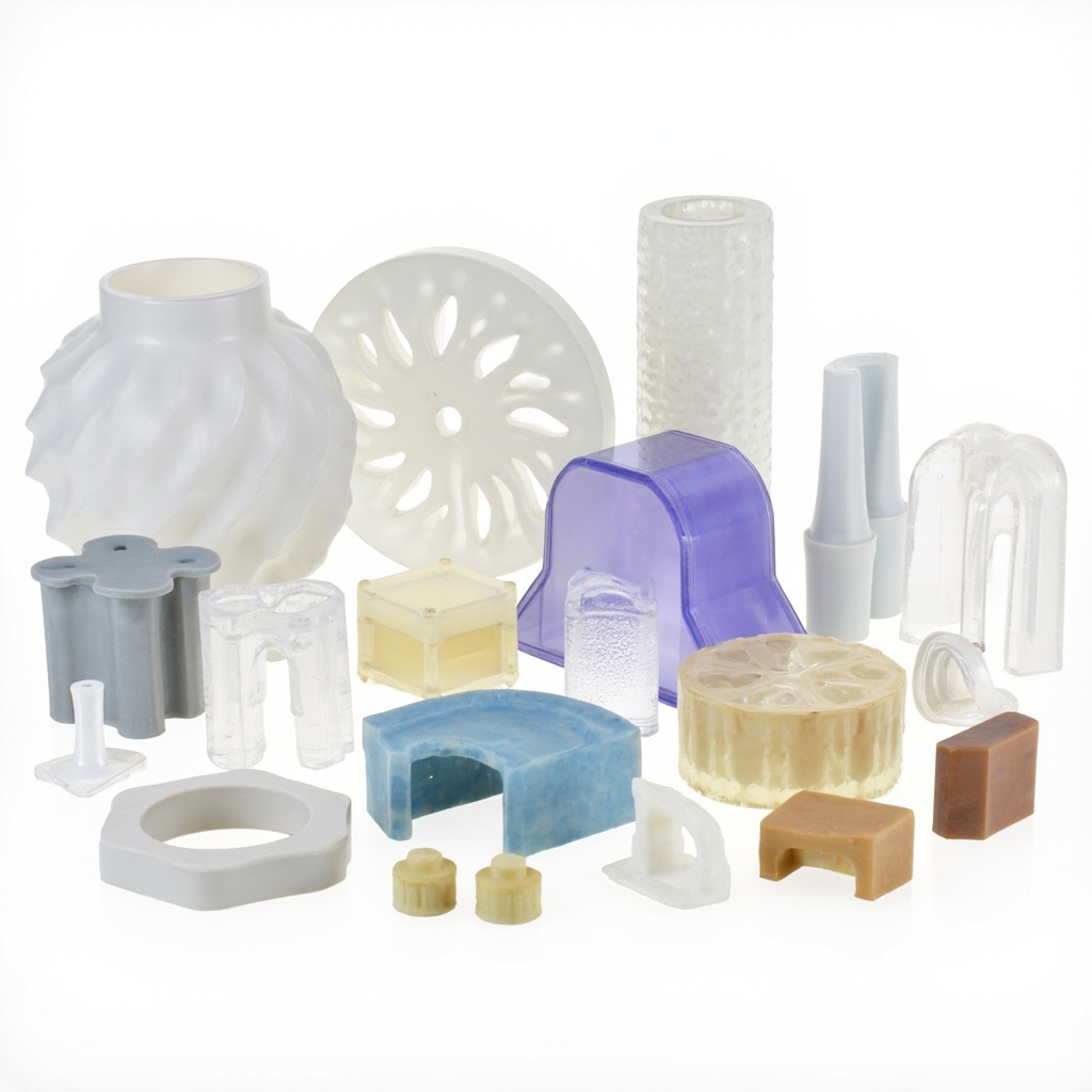 DLS printed parts in various engineering resins