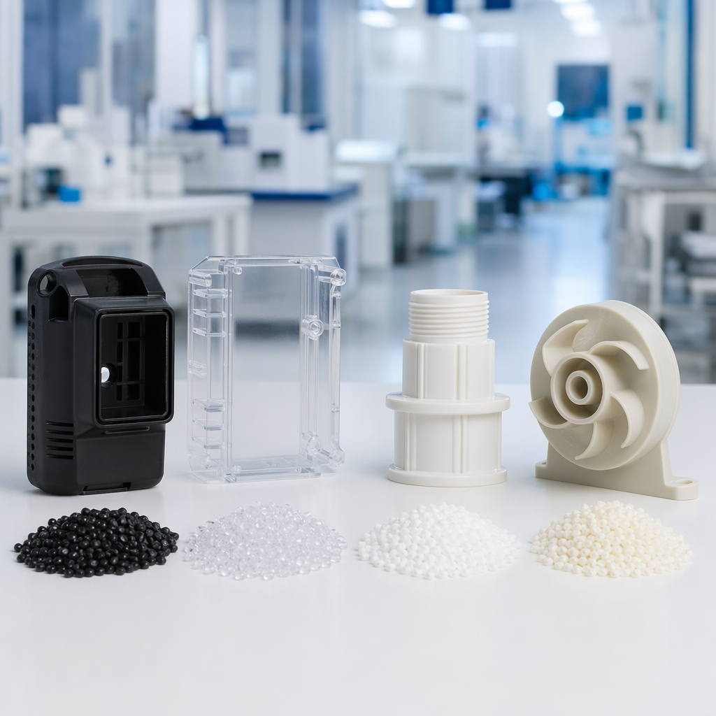 ABS vs PC vs PP vs PA - Cómo elegir el plástico de moldeo por inyección adecuado ABS vs PC vs PP vs PA — How to Choose the Right Injection Molding Plas