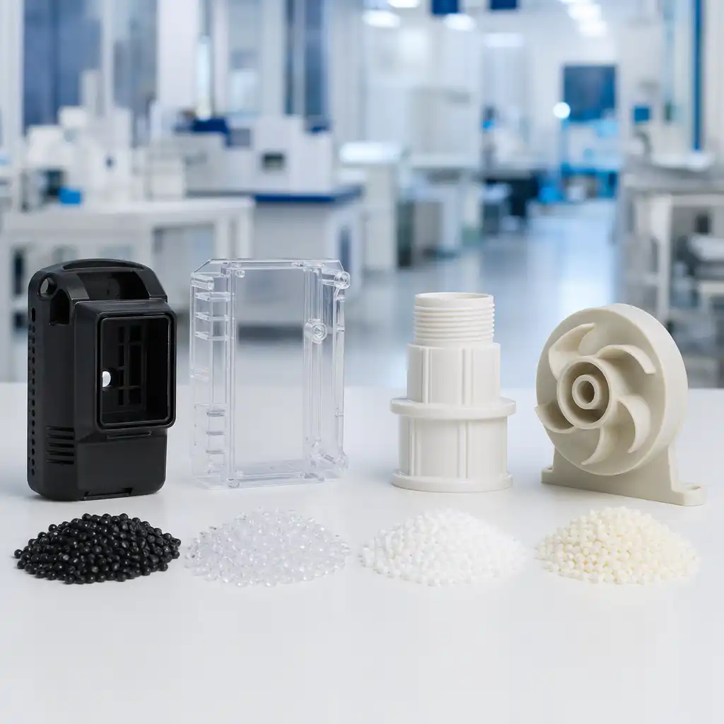 ABS vs PC vs PP vs PA - Cómo elegir el plástico de moldeo por inyección adecuado ABS vs PC vs PP vs PA — How to Choose the Right Injection Molding Plas