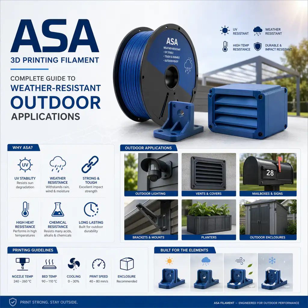 ASA 3D Printing Filament — Complete Guide to Weather-Resistant OUTDOOR