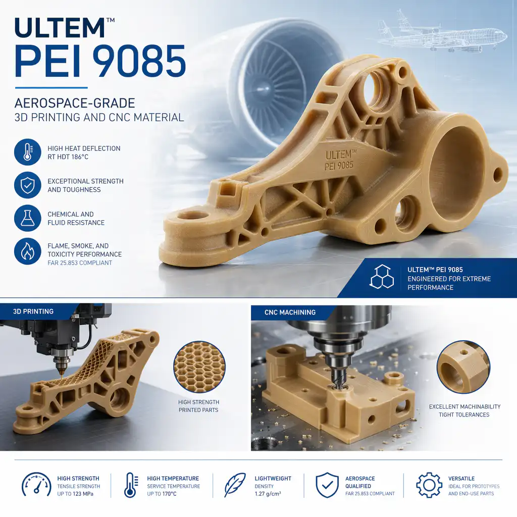 Ultem PEI 9085 — Aerospace-Grade 3D Printing and CNC Material