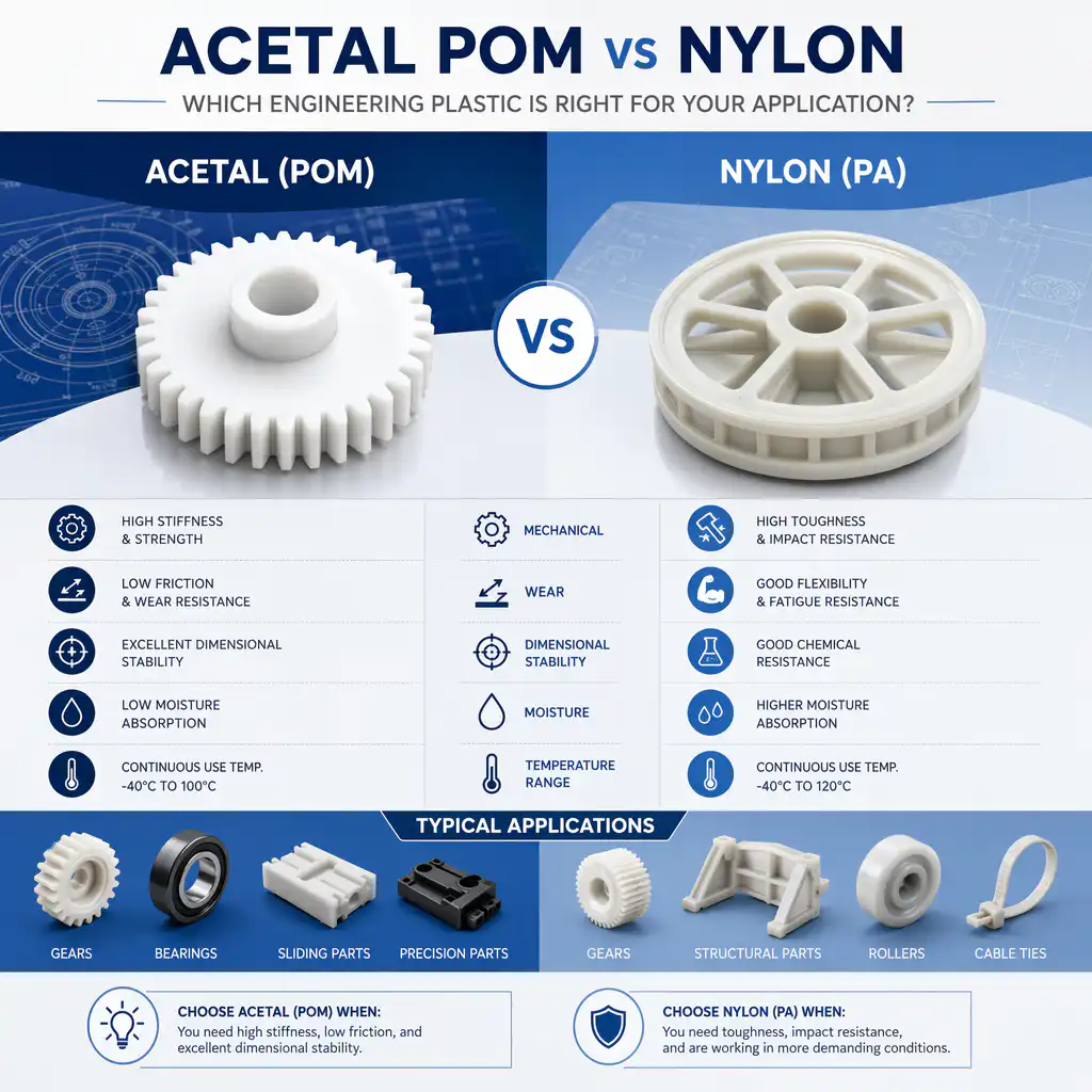 Acetal POM vs Nylon — Which Engineering Plastic Is Right for Your Appl