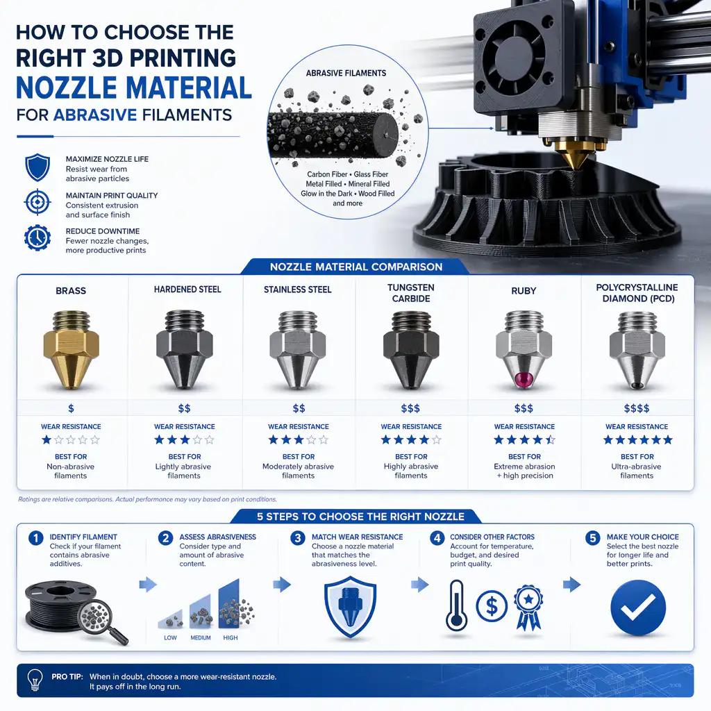How to Choose the Right 3D Printing Nozzle Material for Abrasive Filaments How to Choose the Right 3D Printing Nozzle Material for Abrasive Filam