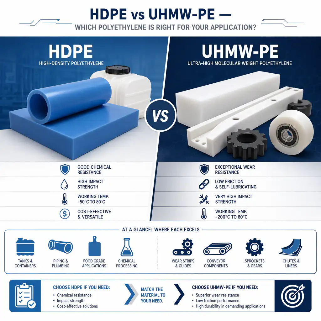 HDPE vs UHMW-PE - ¿Qué polietileno es el adecuado para su aplicación?