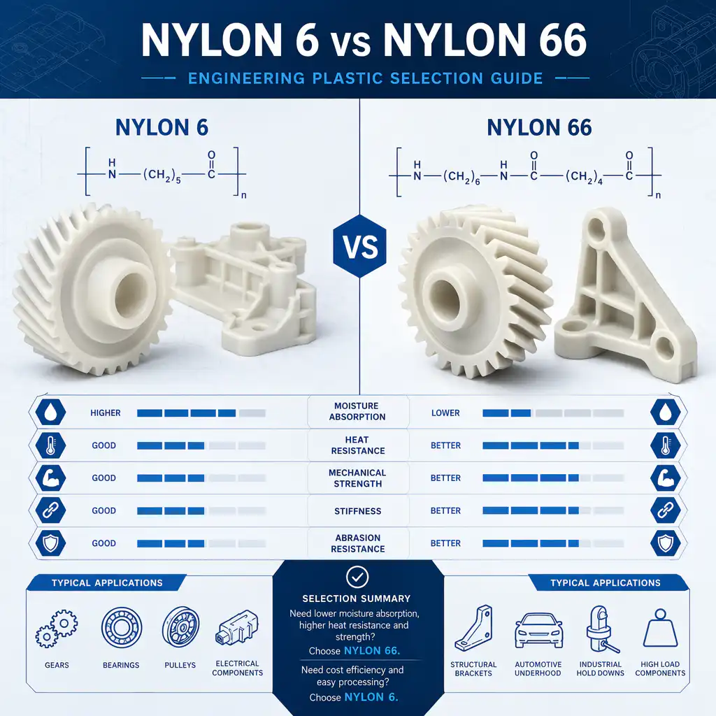 Nylon 6 vs Nylon 66 — Engineering Plastic Selection Guide
