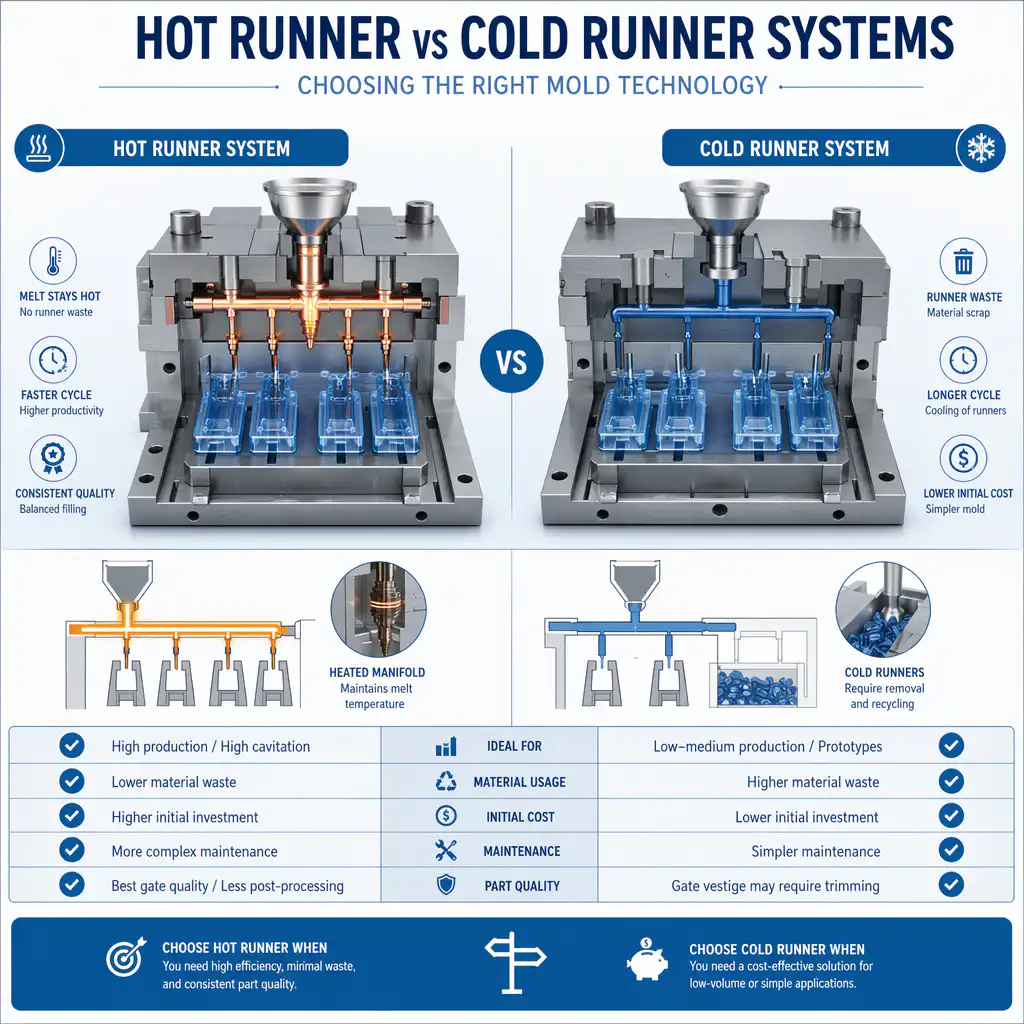 Hot Runner vs Cold Runner Systems - Choosing the Right Mold Technology