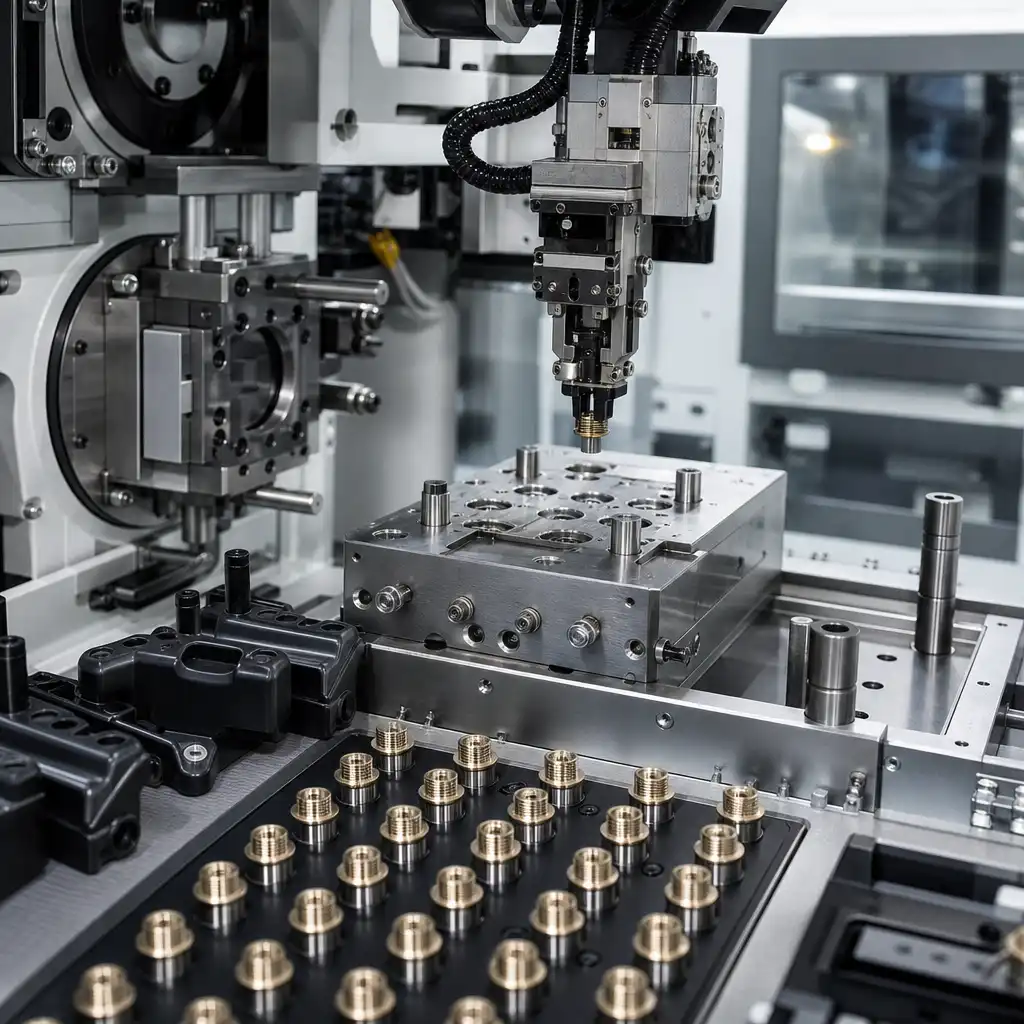 Insert Molding: Complete Guide to Process, Design and Applications Professional industrial photograph: Insert Molding: Complete Guide to Process, D