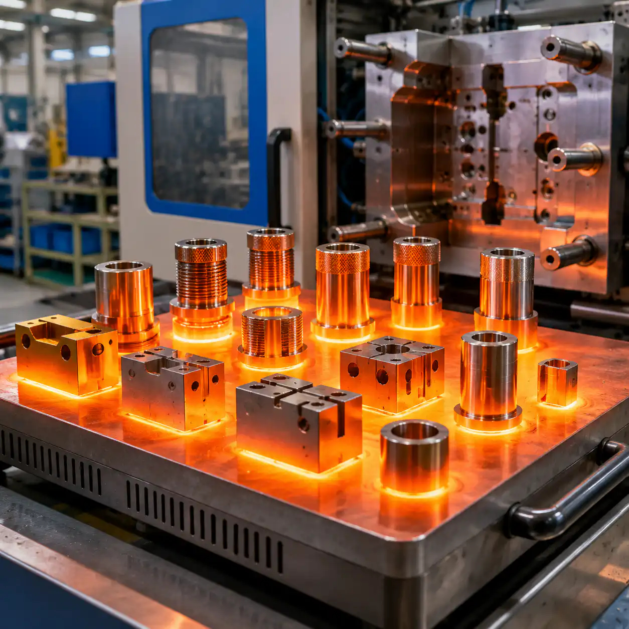 Insert Molding: Complete Guide to Process, Design and Applications Insert preheating station in injection molding production line