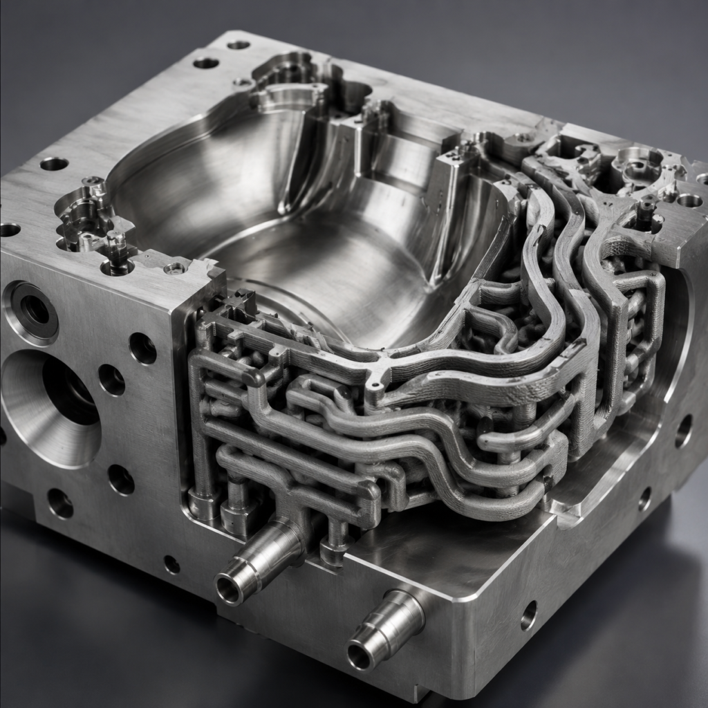 nylon conformal cooling injection molds 3d printed channels guide 0
