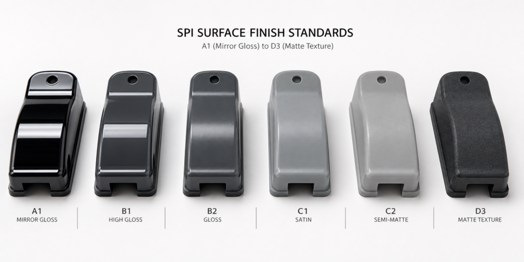nylon plastic part surface finishing spi vdi mold texture guide 0