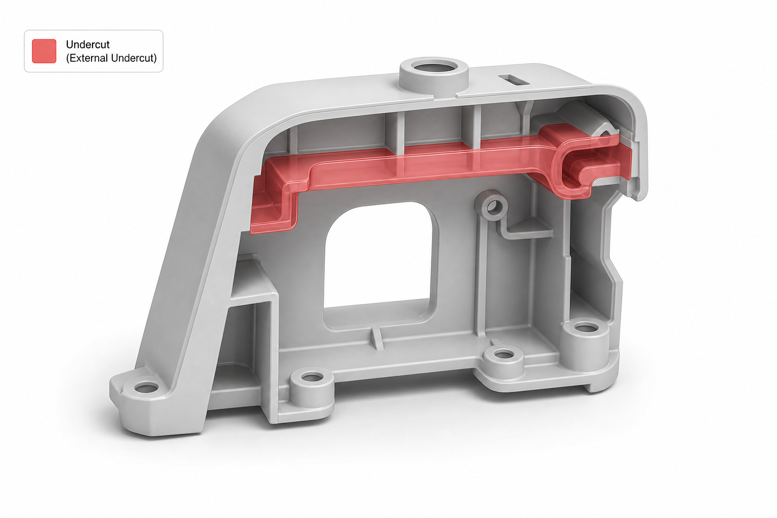 Lifter mechanism in cross-section