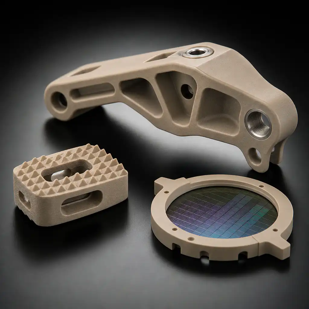 High-end application photograph: PEEK medical implant spinal cage, PEEK semicond