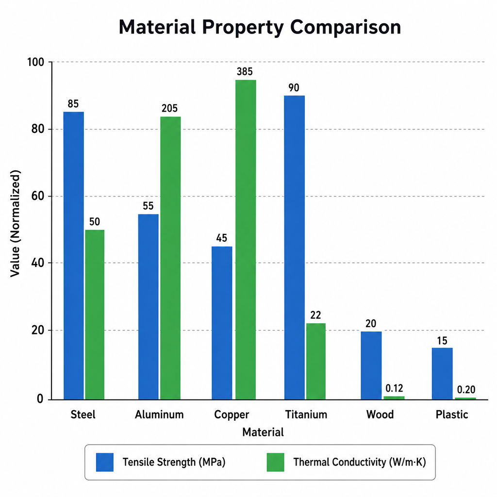 Welding parameters comparison chart by material