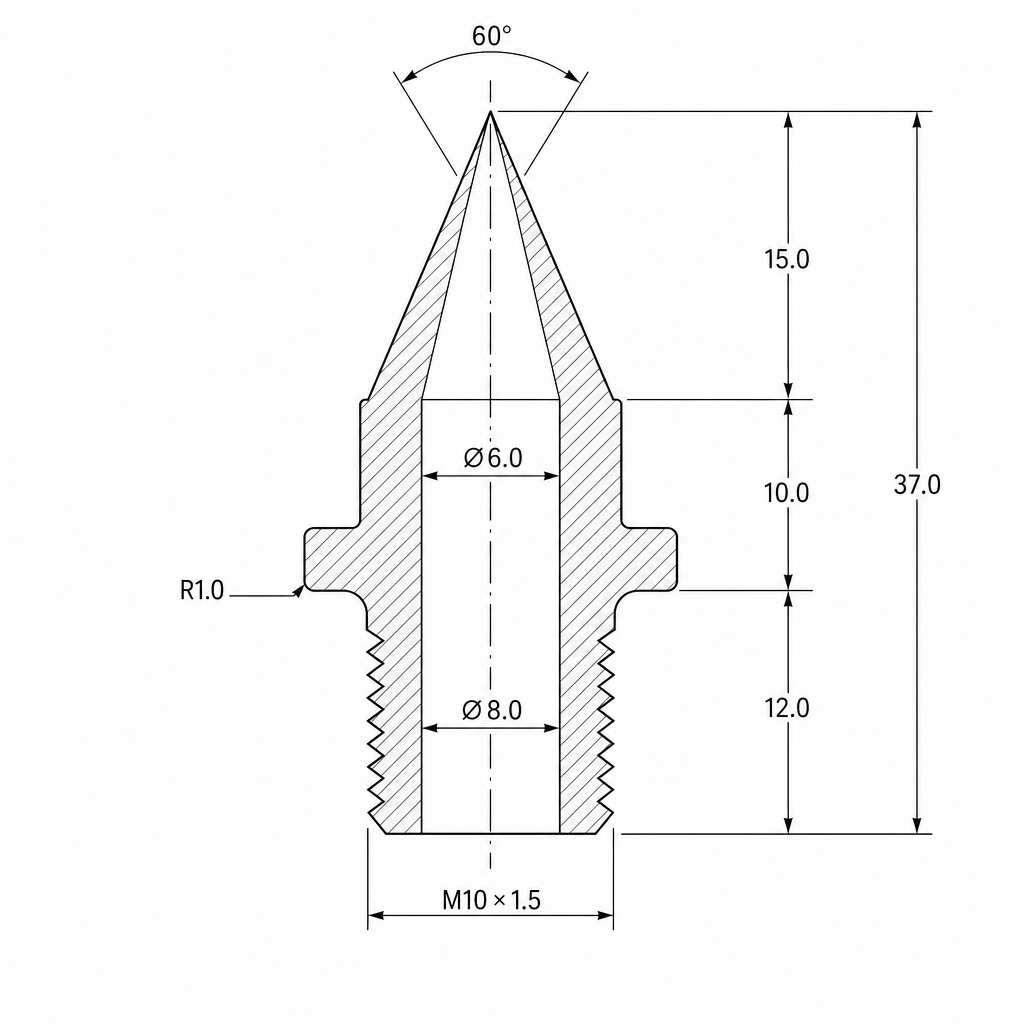 Engineering diagram of welding joint cross section