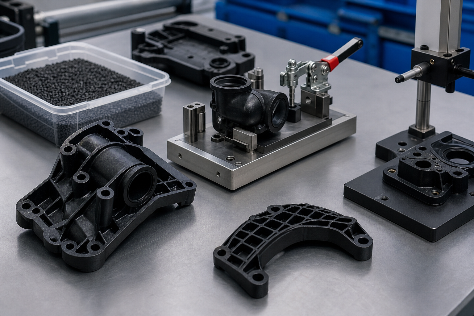 Material selection review for electronics molded housings with connector parts and technical samples
