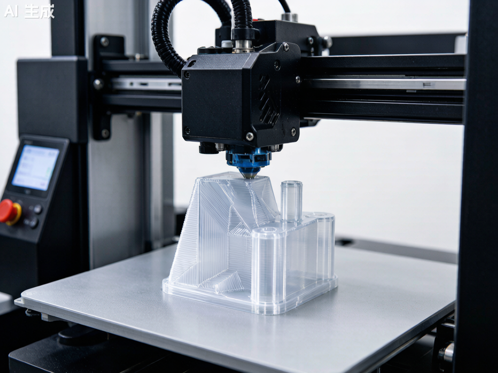 Enclosed 3D printer with PC filament printing a functional engineering part showing clean layer adhesion