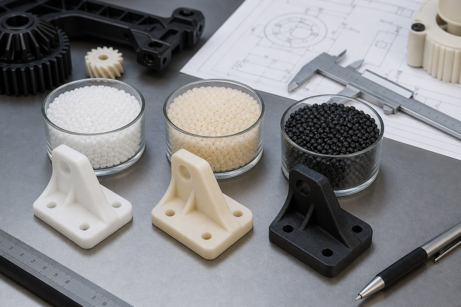 PA6 PA66 and glass-filled nylon materials for injection molded parts