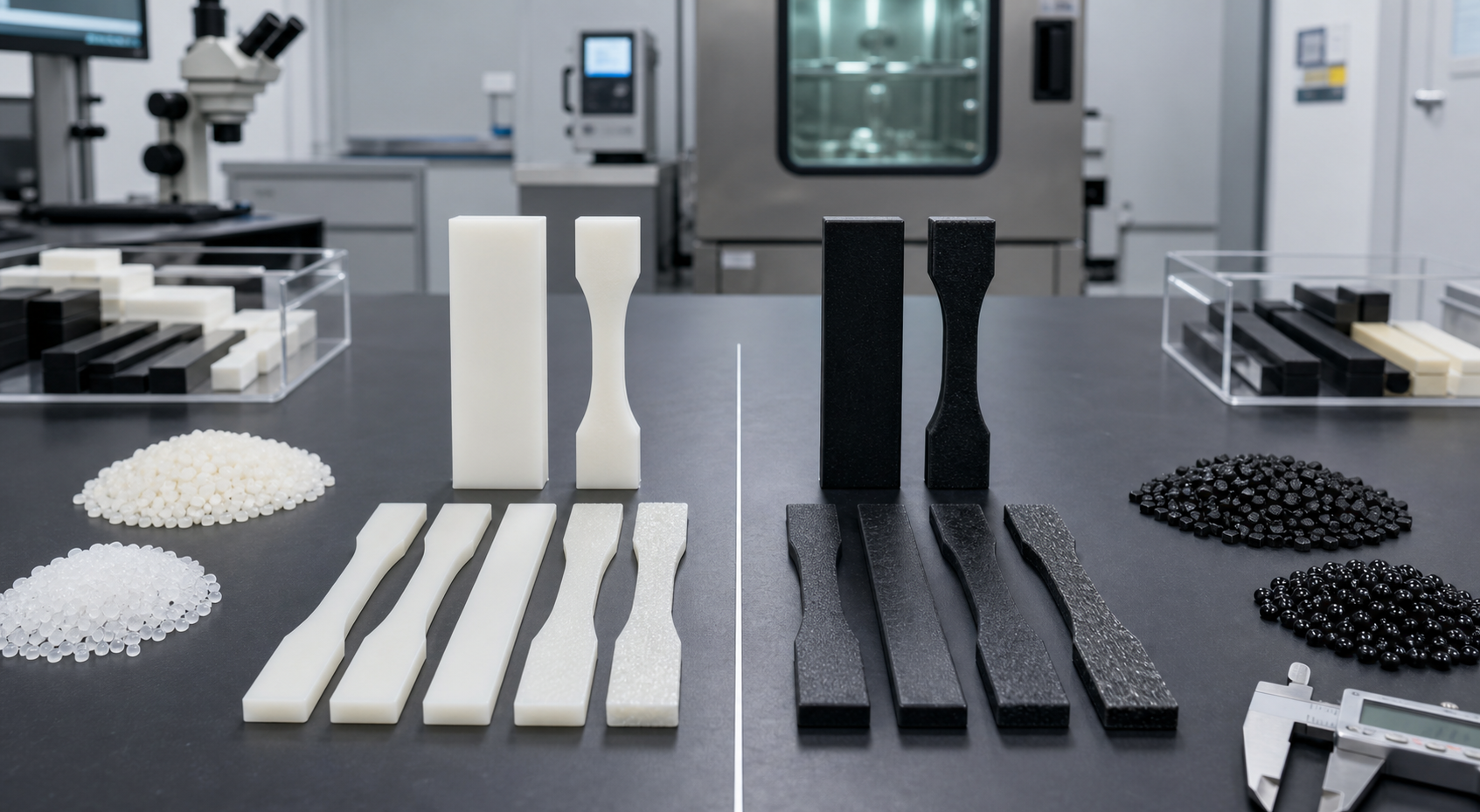 PA6 vs PA66: B2B Cost, Sourcing & Selection Guide for Buyers PA6 versus PA66 nylon comparison on a polymer lab bench