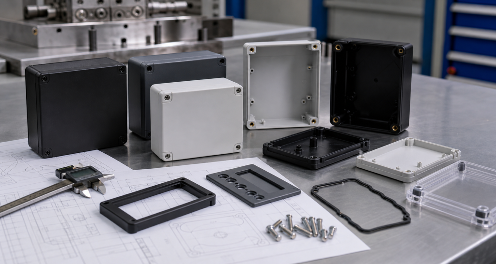 Plastic enclosure manufacturer review with custom housing samples, tooling notes and assembly planning