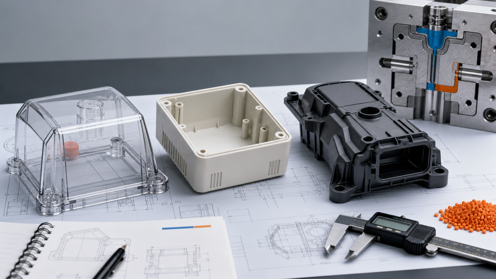 PC, ABS and PC-ABS molded parts during engineering selection