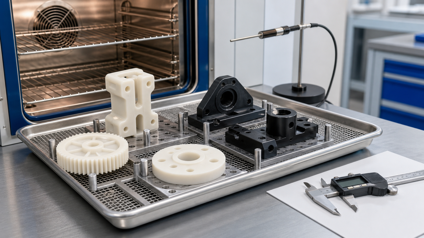 Nylon parts in a controlled annealing heat-treatment process
