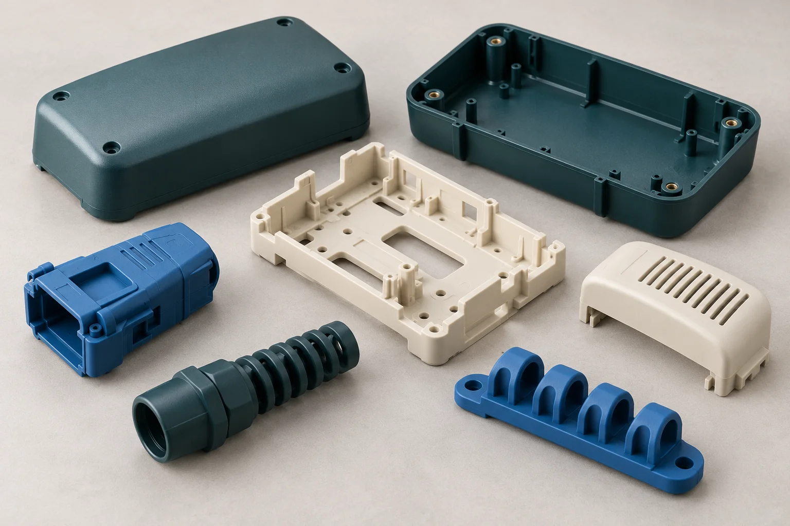 Illustrative electronic devices plastic component design samples